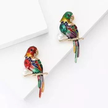 Модная креативная брошь в виде попугая из эмали и сплава, индивидуальная универсальная булавка для мужского и женского костюма, украшения на корсаж