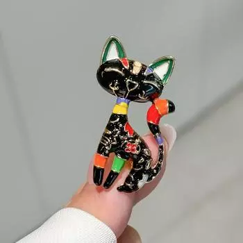 Модная креативная брошь в виде животного, милая личность, капающий котенок, корсаж, костюм, аксессуары