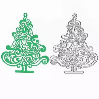 Модная креативная рождественская елка трафаретная бумага для резки DIY ремесло скрапбукинг аксессуар серебряный