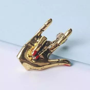 Модная креативная золотая пятипальцевая брошь-жест, трендовая персонализированная брошь-жест, унисекс, булавка, аксессуары