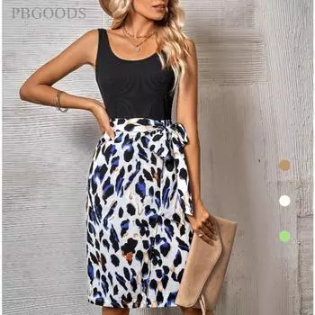 Модная круглая шея с принтом без рукавов S белый