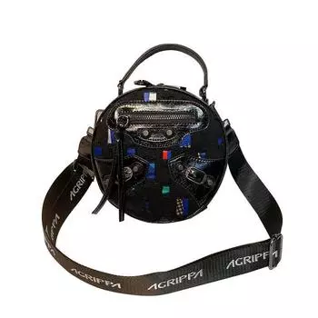 Модная круглая сумка для женщин, сумка через плечо, маленькая сумка, новая джинсовая сумка, сумка через плечо, модная ручная сумка, универсальная сумка для поездок на работу чёрный