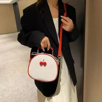 Модная круглая сумка-мессенджер из искусственной кожи с застежкой-молнией на одно плечо