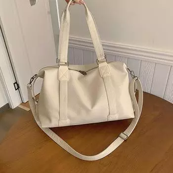 Модная крутая ручная дорожная сумка для женщин 2024 года, новая корейская версия, повседневная сумка-тоут, большая вместительная сумка-мессенджер, багажная сумка 44*14*29 бежевый