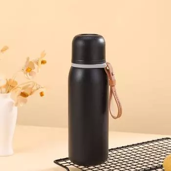 Модная кружка-пуля из нержавеющей стали 316 для мужчин и женщин, уличная портативная веревочная спортивная чашка для чайника 500ml красный