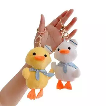 Модная кукла, плюшевая цепочка для ключей, сумка, кулон, мультяшная плюшевая игрушка, подвесное украшение, мягкая, милая, мягкая, для девочек, животных, куклы 15 см жёлтый