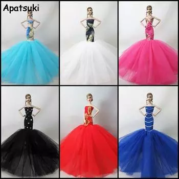 Модная кукольная одежда для куклы Барби, платье русалки 1:6, рыбий хвост, свадебное платье для кукольного домика Барби, ограниченное количество ручной работы розовый