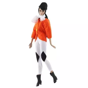 Модная кукольная одежда для куклы Барби, костюм для косплея, пальто, брюки, аксессуары для кукол 1/6, наряды для куклы Барби оранжевый