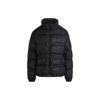 Модная куртка Adidas Originals с вышитым логотипом и воротником-стойкой на молнии, мужская верхняя одежда, черная HL9178 XL