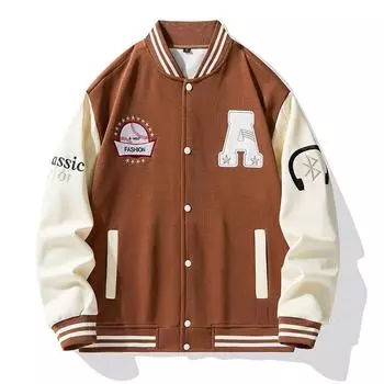 Модная куртка, новая осенняя мужская повседневная свободная универсальная куртка для пары в бейсбольной форме, красивая мужская модная S