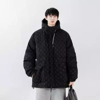 Модная куртка с капюшоном, повседневная утолщенная теплая куртка для пары M