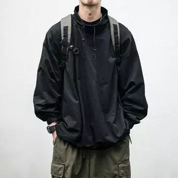 Модная куртка в стиле ретро с капюшоном, свободная посадка, модная куртка, пальто M серый