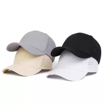 Модная лазерная дышащая летняя кепка для пар, походная бейсболка для мужчин, однотонные сетчатые кепки, повседневная спортивная кепка чёрный
