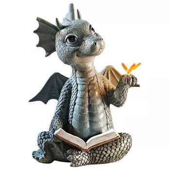 Модная легкая изысканная удобная милая книга для чтения Дракон-бабочка Скульптура для двора Смола Статуэтка