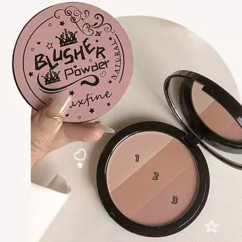 Модная легкая раскраска Нежная текстура Румяна Лоток Женская Контурная Пудра Высокого Блеска Палитра Макияжа Поставка коричневый
