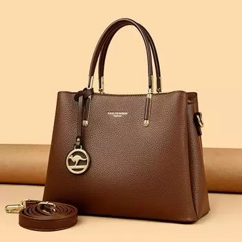 Модная легкая роскошная большая вместительная женская сумка через плечо с рисунком личи, новая сумка 2024 года чёрный