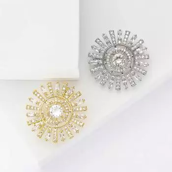 Модная легкая роскошная микро-инкрустированная медная циркониевая брошь Sun Talk изысканная креативная женская одежда корсаж ювелирные изделия булавка