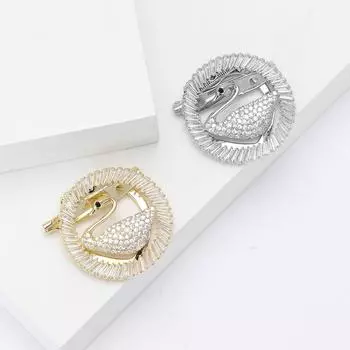 Модная легкая роскошная микро-инкрустированная медная циркониевая брошь в виде лебедя, высококачественная креативная женская одежда, брошь, ювелирное украшение
