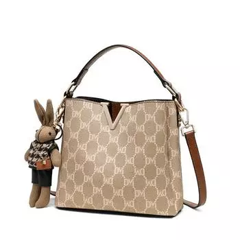 Модная легкая роскошная сумка-ведро на одно плечо женская сумка через плечо на весну и лето маленькая сумка коричневый