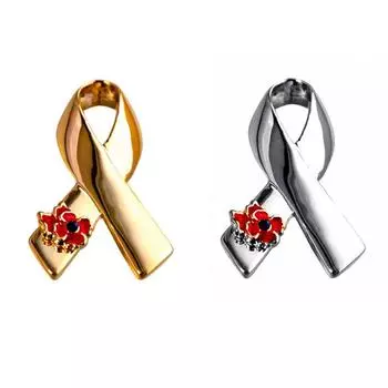 Модная лента с маком, брошь на булавке, значок, нагрудник, ювелирные изделия для вечерней вечеринки серебряный