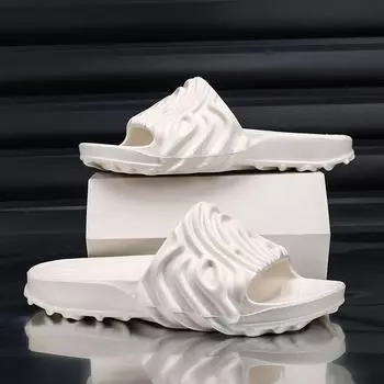 Модная летняя домашняя обувь с мультяшным медведем, нескользящие мягкие шлепанцы, гибкие удобные сандалии, женские тапочки, женские шлепанцы 36 белый