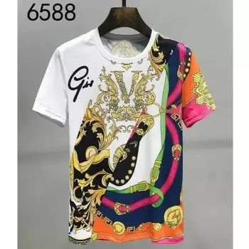 Модная летняя футболка в стиле барокко с принтом в виде 3D-цветков, футболки для мужчин и женщин, винтажные топы с королевским золотым цветком S