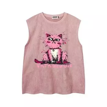 Модная летняя майка Dynasty Retro Simple and Proud Cat с индивидуальным дизайном для мужчин и женщин с круглым вырезом для отдыха M зелёный