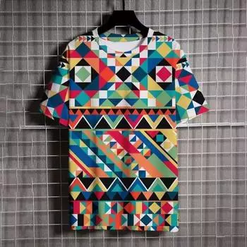 Модная летняя мужская футболка с 3D-принтом, свободная мужская одежда с коротким рукавом, футболка для мужчин, футболка для взрослых S