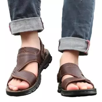 Модная летняя мужская обувь бренда Whoholl 2025 года, лакированные мужские сандалии, мужские пляжные тапочки, мужские сандалии, большие размеры 38-47 38 чёрный