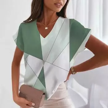 Модная летняя новая нерегулярная клетчатая рубашка с принтом женская универсальная футболка с короткими рукавами больших размеров женская уличная одежда топы удобные S