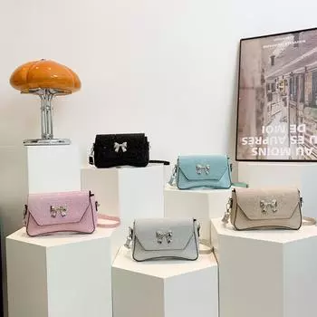 Модная летняя новая однотонная сумка через плечо с бантом, простая и модная сумка через плечо для поездок на работу