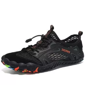 Модная летняя обувь 2024 года с сеткой из полых материалов, мужская обувь для рыбалки и кемпинга, пляжная обувь, обувь для отдыха, обувь для активного отдыха, мужская обувь для плавания 38 коричневый