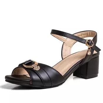 Модная летняя обувь для женщин, сандалии, шлепанцы, низкие каблуки, ремешки на щиколотке, черные, белые, свадебные туфли для вечеринок, женские, большого размера 44 50, комфорт 34 белый