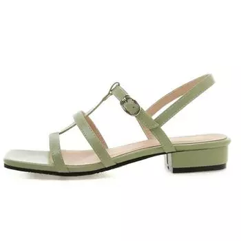 Модная летняя обувь, сандалии для женщин, модные черные, синие туфли для вечеринок, обувь большого размера 50, пряжка, низкие каблуки, женские шлепанцы, повседневные 34 абрикосовый