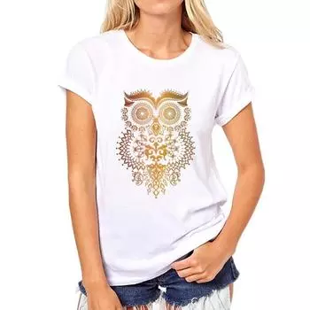 Модная летняя женская футболка хорошего качества, женская футболка с коротким рукавом, топы с совой, футболка с героями мультфильмов