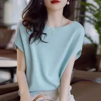 Модная летняя женская футболка с круглым вырезом, однотонные хлопковые женские топы, белая рубашка, корейская одежда, женские топы, блузки, однотонные Harajuku 14655 OneSize бежевый