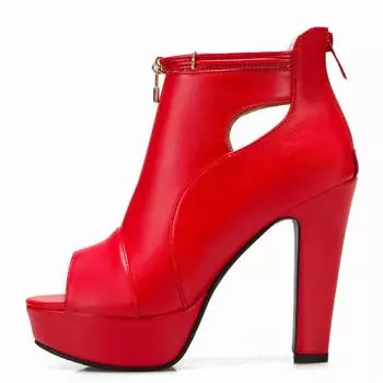 Модная летняя женская обувь, сандалии на высоком каблуке, ботильоны на платформе с открытым носком, желтые, белые, синие туфли для вечеринок, женские большие размеры 34 чёрный