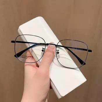 Модная литературная металлическая ретро большая квадратная оправа для очков для мужчин и женщин с защитой от близорукости, оправа для очков с синим светом