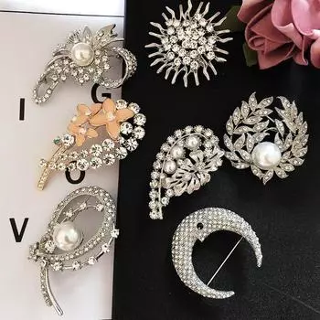 Модная лунная брошь Брошь Женская булавка Атмосфера Дикий Простой Пальто Свитер Маленький ковбойский аксессуар