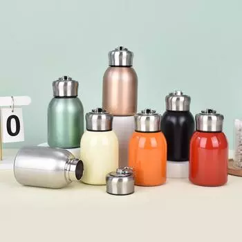 Модная маленькая чашка из нержавеющей стали для кубиков жира с кольцом для переноски, двойная вакуумная термос-чашка из нержавеющей стали 300ml