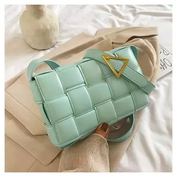 Модная маленькая дизайнерская сумка для женщин, новинка 2020 года, корейская модная тканая маленькая квадратная сумка через плечо, сетчатая красная сумка на плечо белый