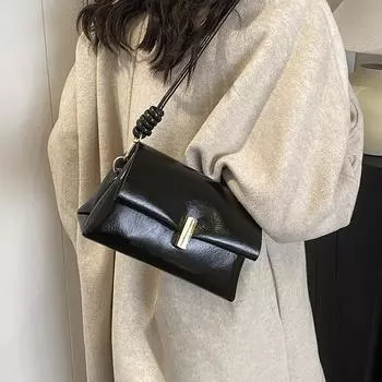 Модная маленькая квадратная сумка для женщин, текстурированная, для поездок на работу, подмышечные сумки для работы, ретро, масляная, вощеная, кожаная, через плечо, сумка (20cm<Max Length<30cm)