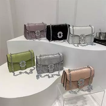 Модная маленькая квадратная сумка с бриллиантами, новый стиль, женская сумка с драгоценными камнями в китайском стиле, модная темпераментная сумка через плечо