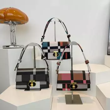 Модная маленькая квадратная сумка с текстурой из искусственной кожи, сумка на плечо в иностранном стиле, универсальная сумка-мессенджер Tide розовый