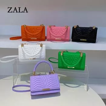 Модная маленькая квадратная сумка женская новая тенденция иностранный стиль ромб вышитая нитью цепочка сумка через плечо белый