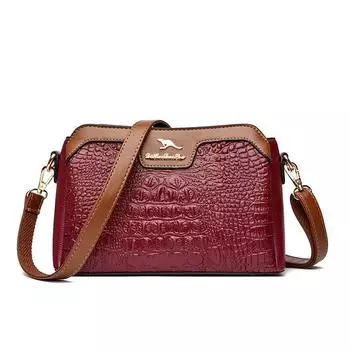 Модная маленькая квадратная сумка, женская сумка в стиле ретро, высококачественная сумка через плечо с тиснением под крокодила