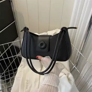 Модная маленькая сумка 2024 года, летняя новая популярная повседневная сумка через плечо, простая модная сумка через подмышку, повседневная маленькая квадратная сумка чёрный