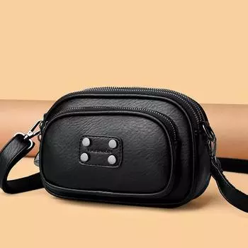 Модная маленькая сумка через плечо для женщин, многокарманная женская сумка из искусственной кожи, роскошная брендовая однотонная сумка через плечо, сумка для покупок