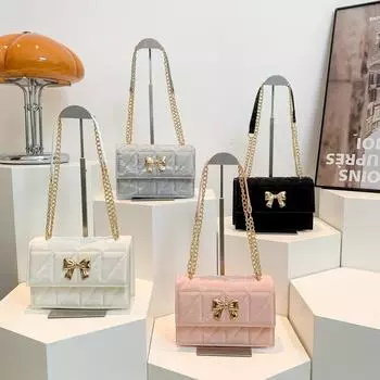 Модная маленькая сумка-мешок в стиле аромата, легкая, роскошная, для женщин, новая, с бриллиантовой цепочкой, маленькая квадратная сумка-бабочка, сумка через плечо на одно плечо