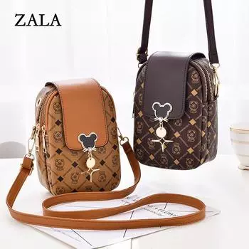 Модная маленькая сумка с принтом, новая сумка для мобильного телефона в иностранном стиле, корейская версия, универсальная сумка через плечо, мини-сумка-мессенджер, доставка хаки